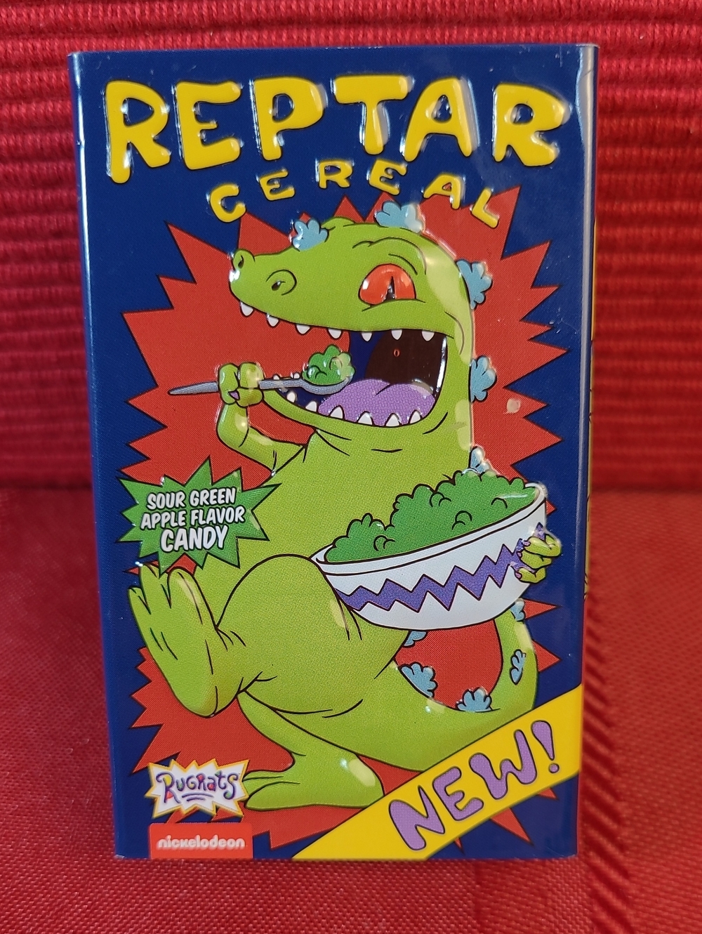 Rugrats Nickelodeon Reptar Cereal Box Candy Tin–Empty Mini Box Prop Collectible